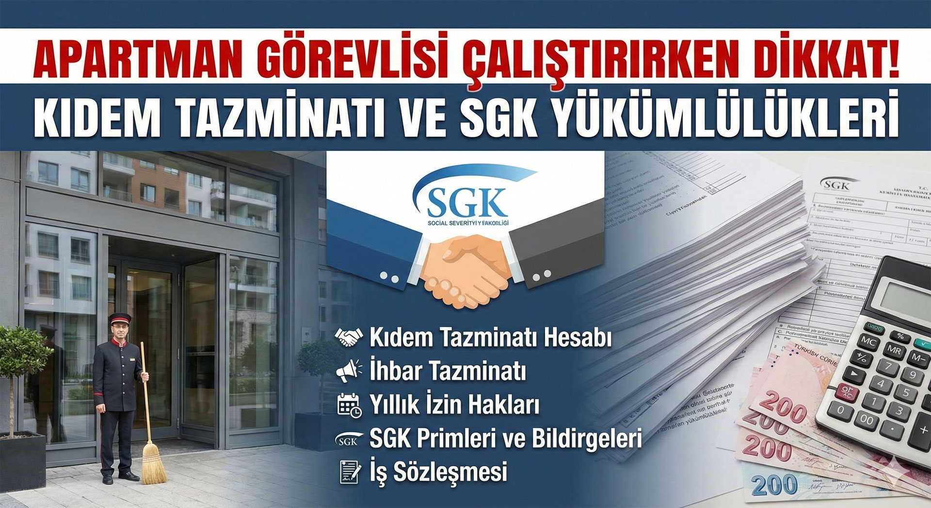 Apartman Görevlisi (Kapıcı) Çalıştırırken Dikkat! Kıdem Tazminatı ve SGK Yükümlülükleri
